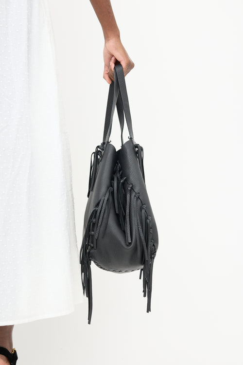 Valentino Leather Rockee Fringe Bag