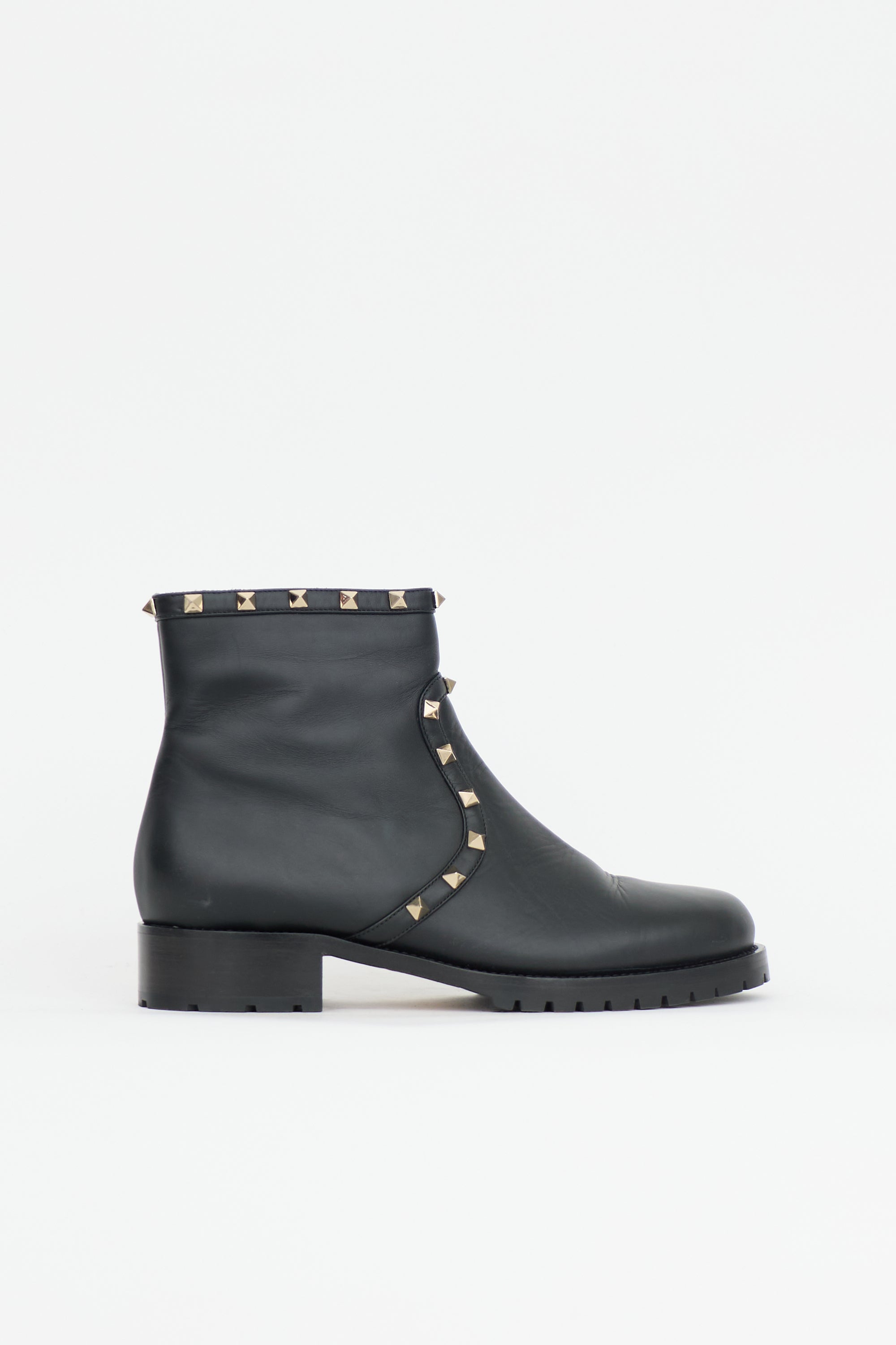 Valentino Leather Rockstud Boot