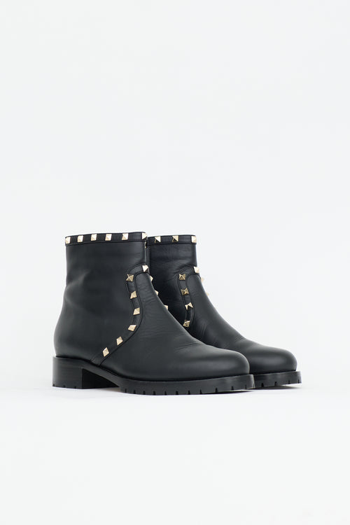 Valentino Leather Rockstud Boot