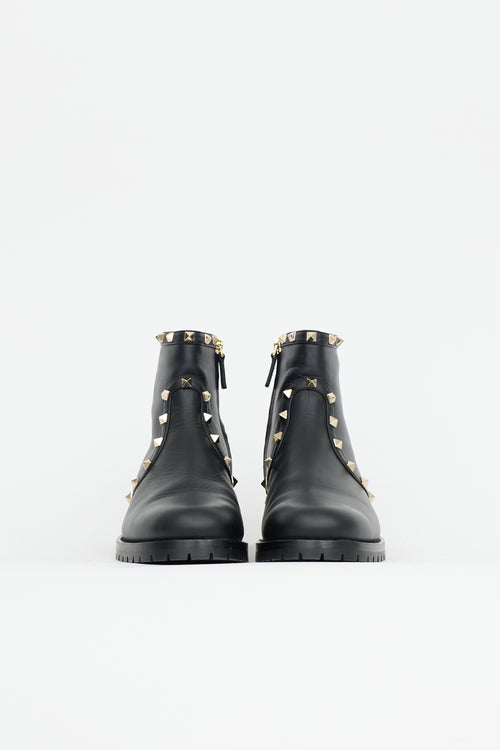 Valentino Leather Rockstud Boot