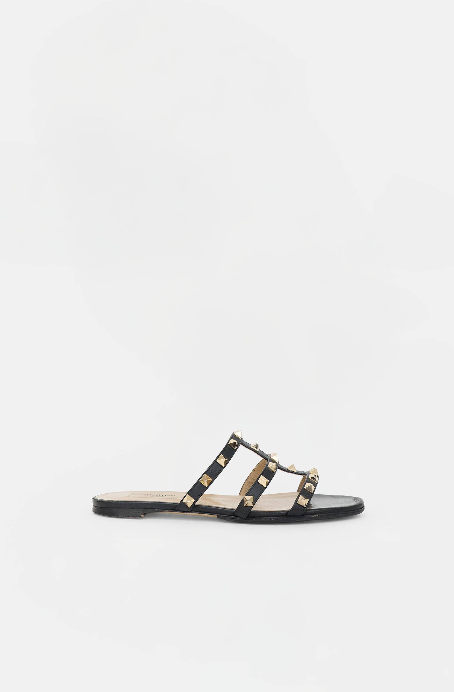 Valentino Leather Rockstud Cage Sandal