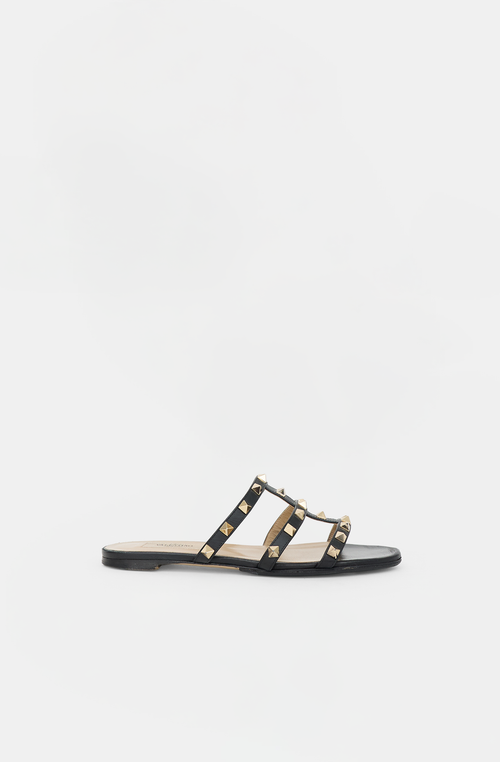 Valentino Leather Rockstud Cage Sandal