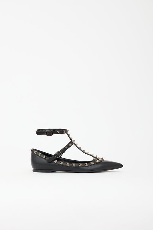 Valentino Leather Rockstud Flat