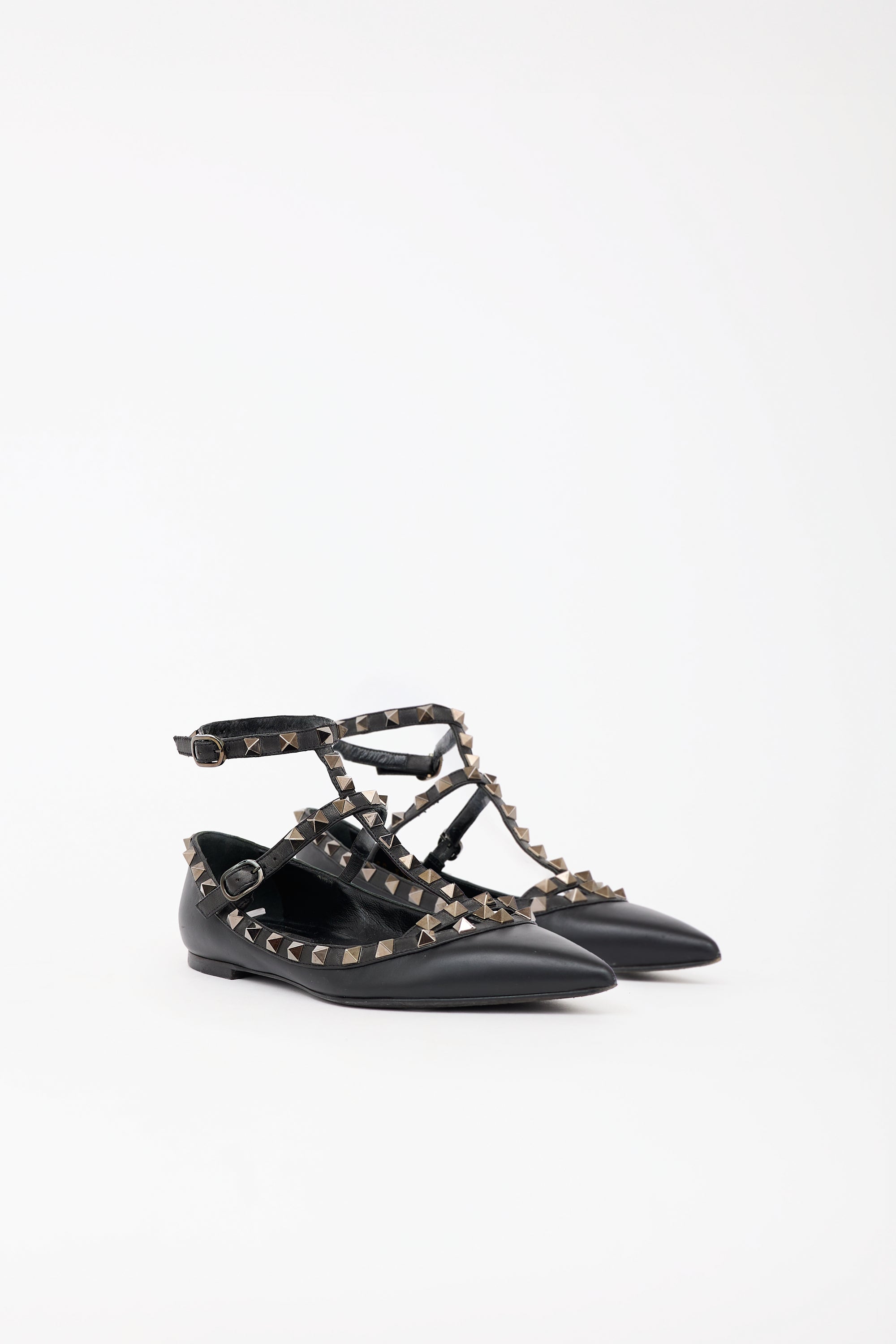 Valentino Leather Rockstud Flat