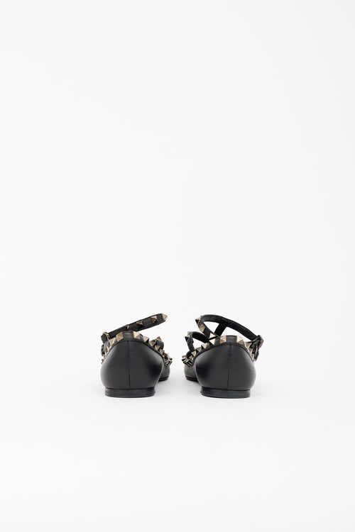 Valentino Leather Rockstud Flat