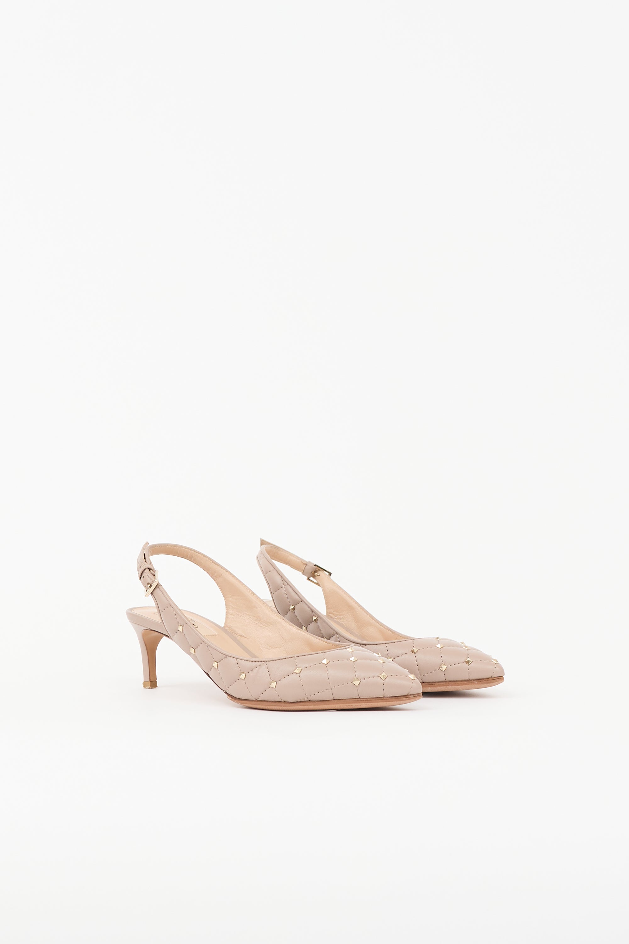 Valentino Quilted Rockstud Slingback Pump
