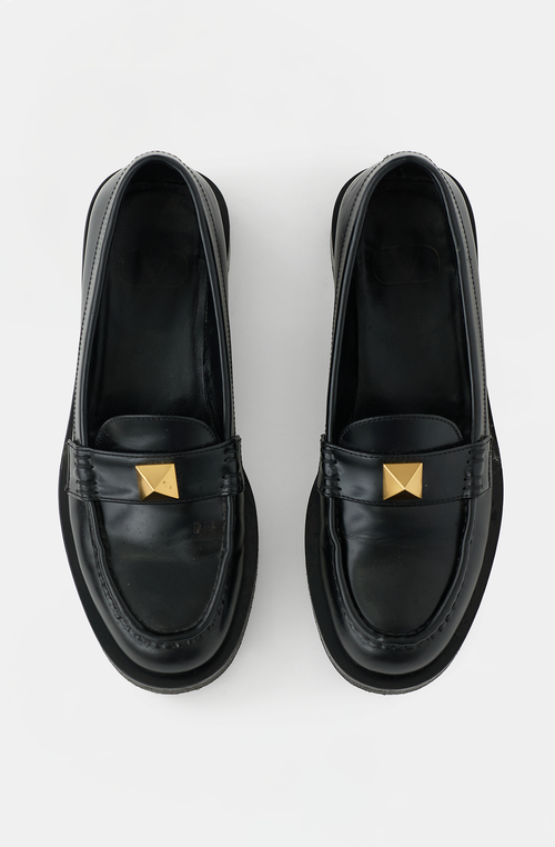 Valentino Leather Roman Stud Loafer