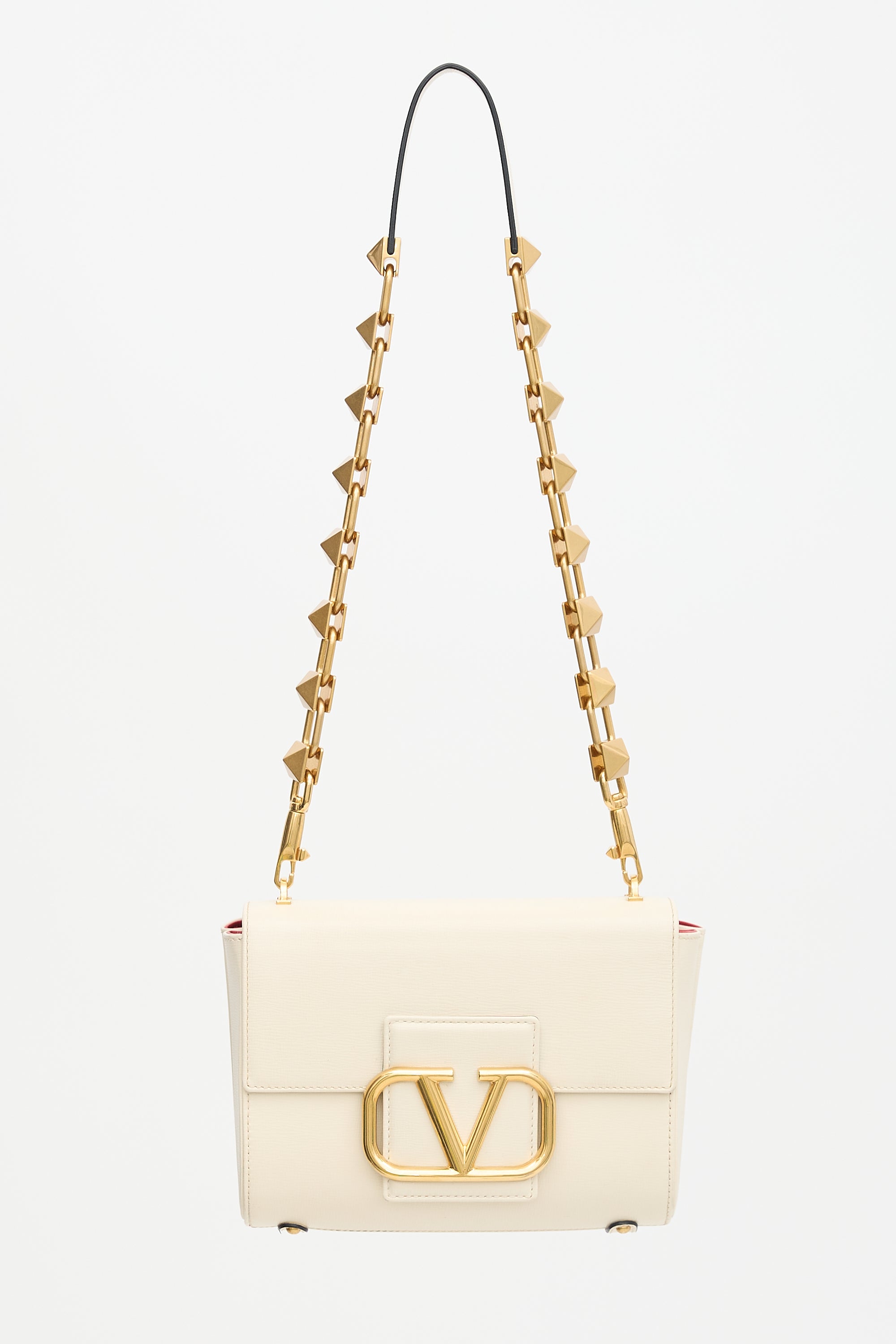 Valentino Leather Stud Sign Bag