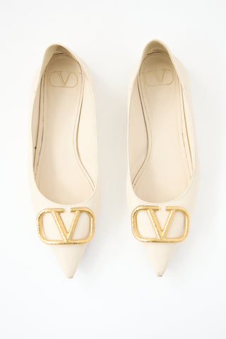 Valentino Leather VLogo Flat