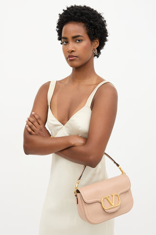 Valentino Leather Alltime VLogo Bag