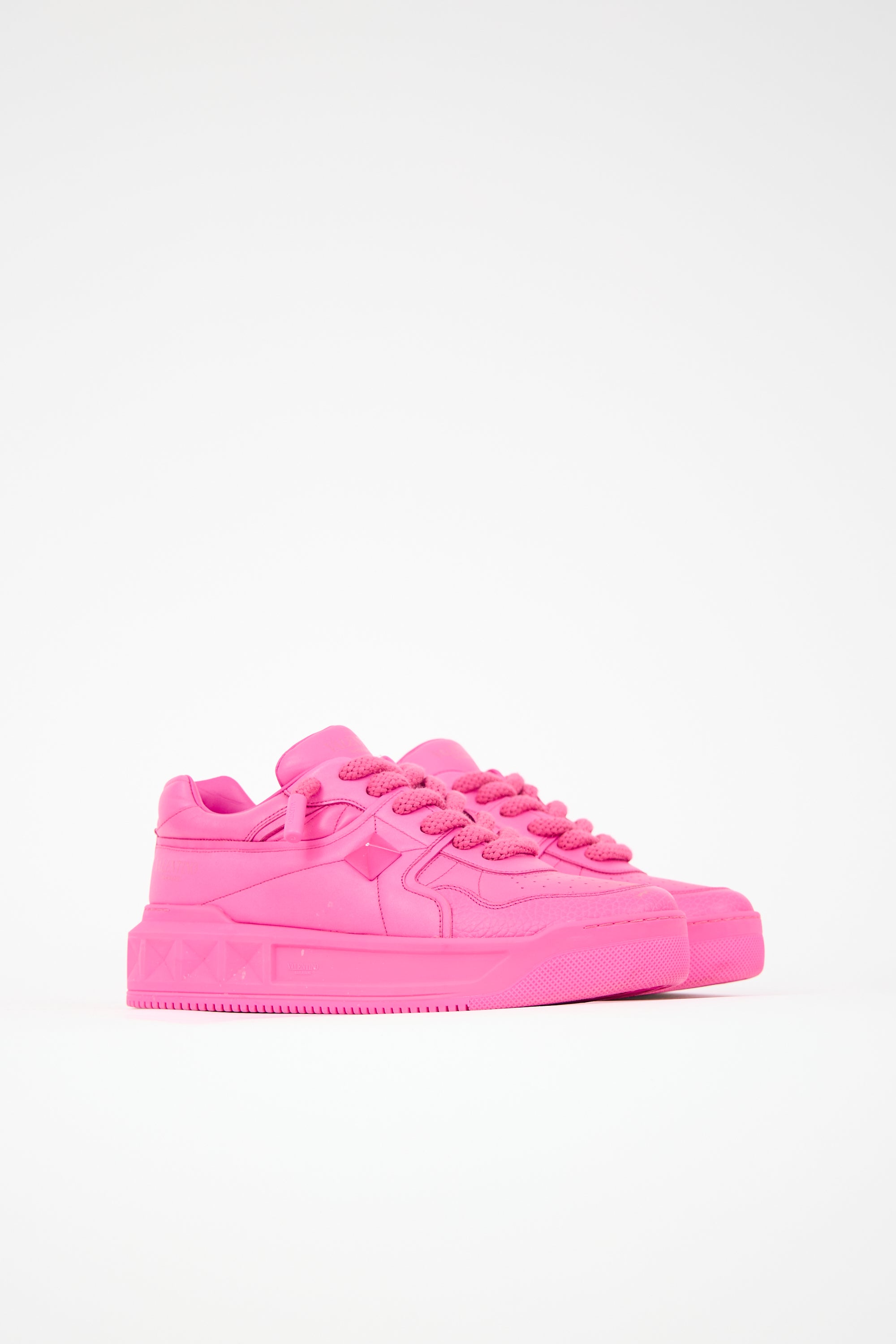 Valentino Leather One Stud Sneaker