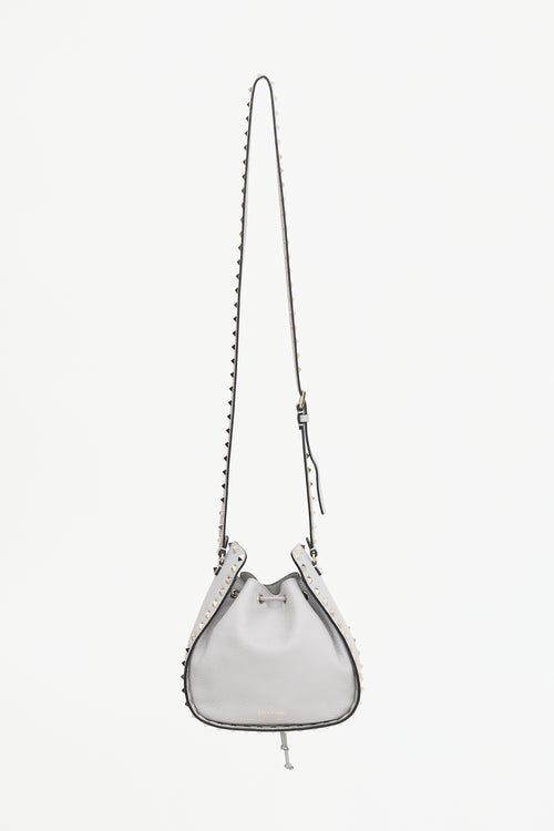 Valentino Leather Rockstud Small Drawstring Bag