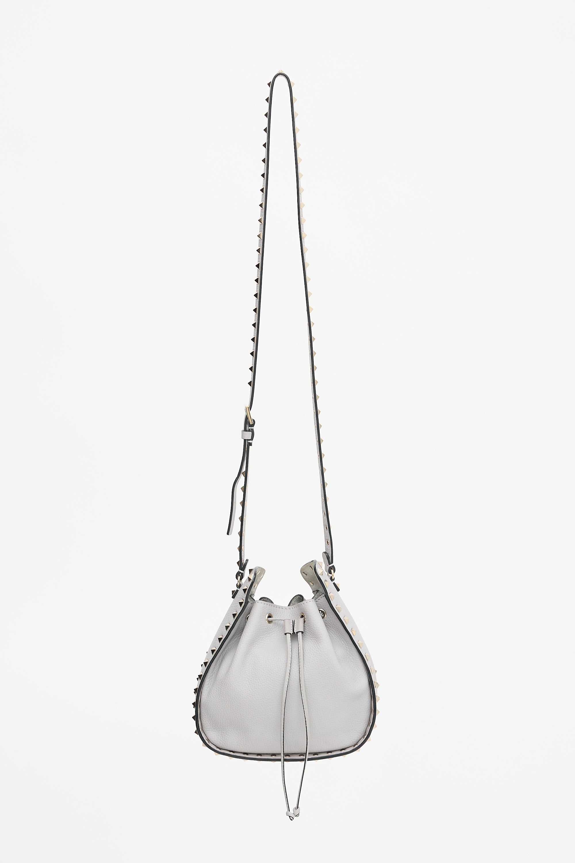 Valentino Leather Rockstud Small Drawstring Bag