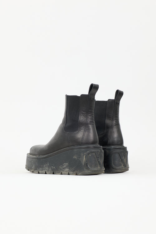 Valentino Leather VLogo Uniqueform Boot