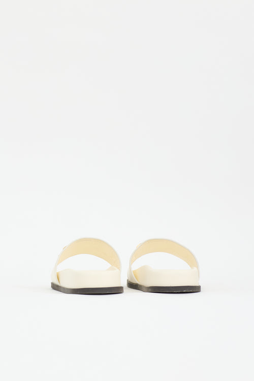 Valentino Leather & Rubber VLogo Chain Slide