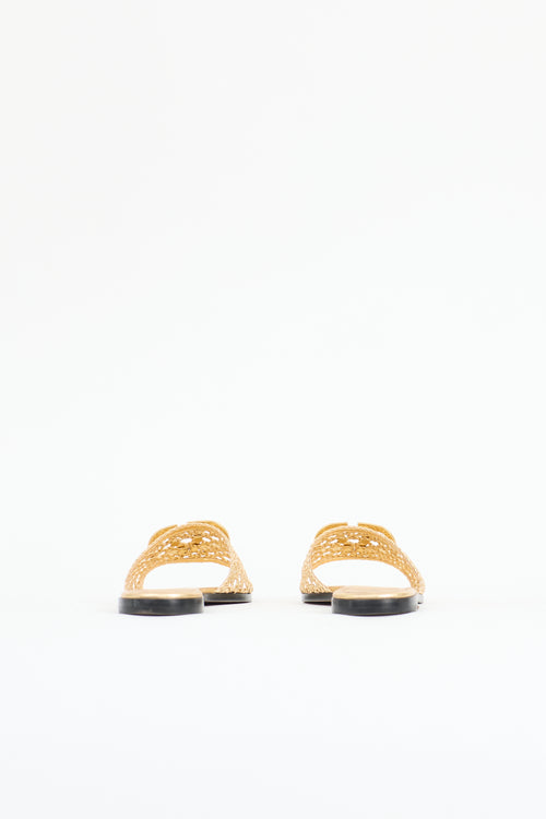 Valentino Metallic Leather VLogo Slide