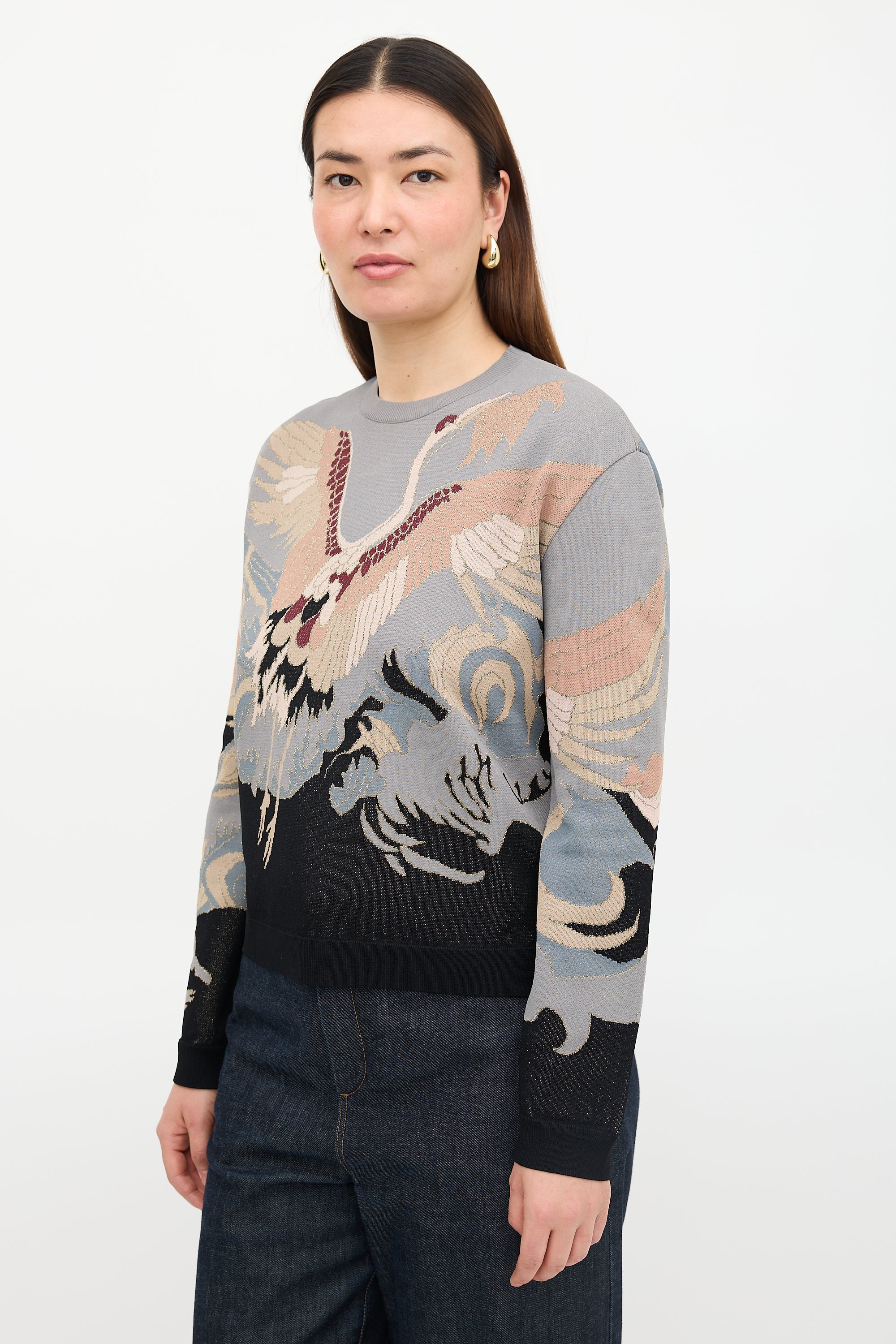 Valentino Metallic Intarsia Sweater