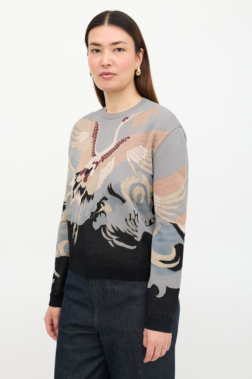 Valentino Metallic Intarsia Sweater
