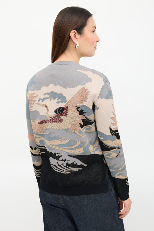Valentino Metallic Intarsia Sweater