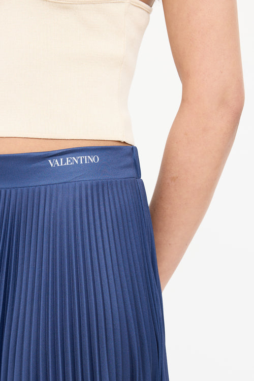Valentino Logo Pleated Skirt