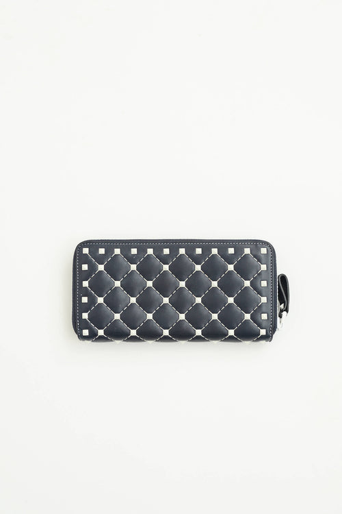 Valentino Leather Spike Zip Wallet