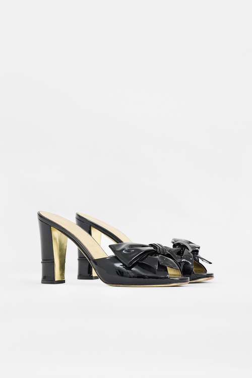 Valentino Patent Bow Sandal