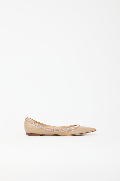 Valentino Patent Rockstud Flat
