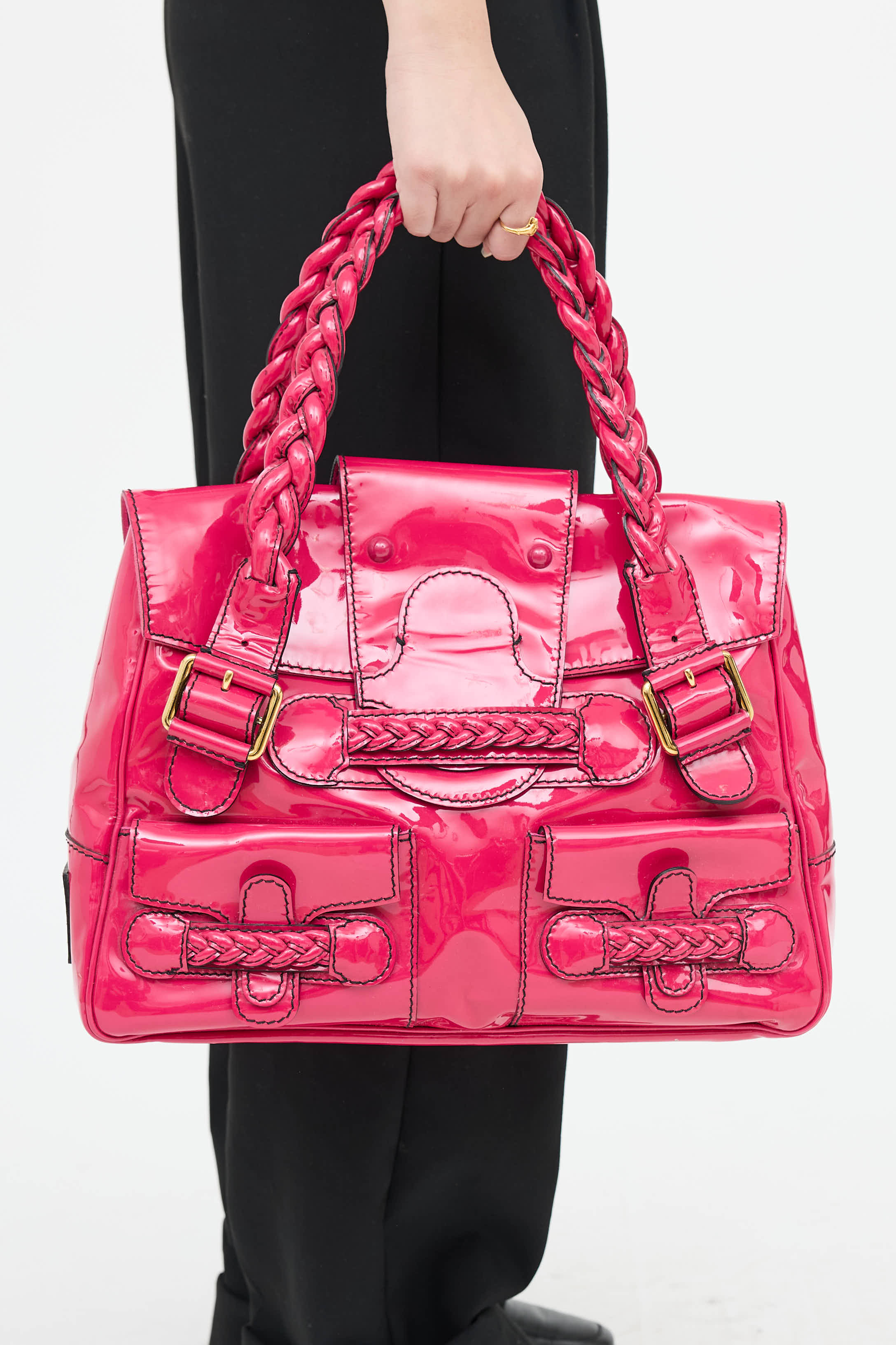 ValentinoPatent Leather Shoulder Bag