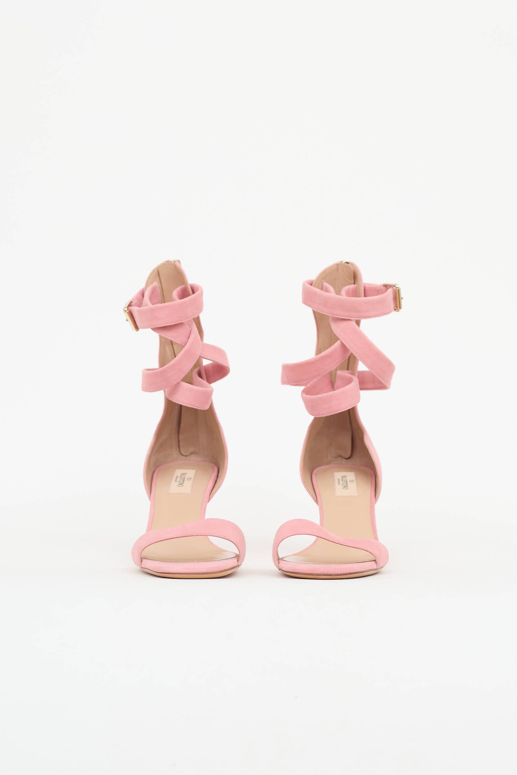 Valentino Suede Ankle Cage Sandals