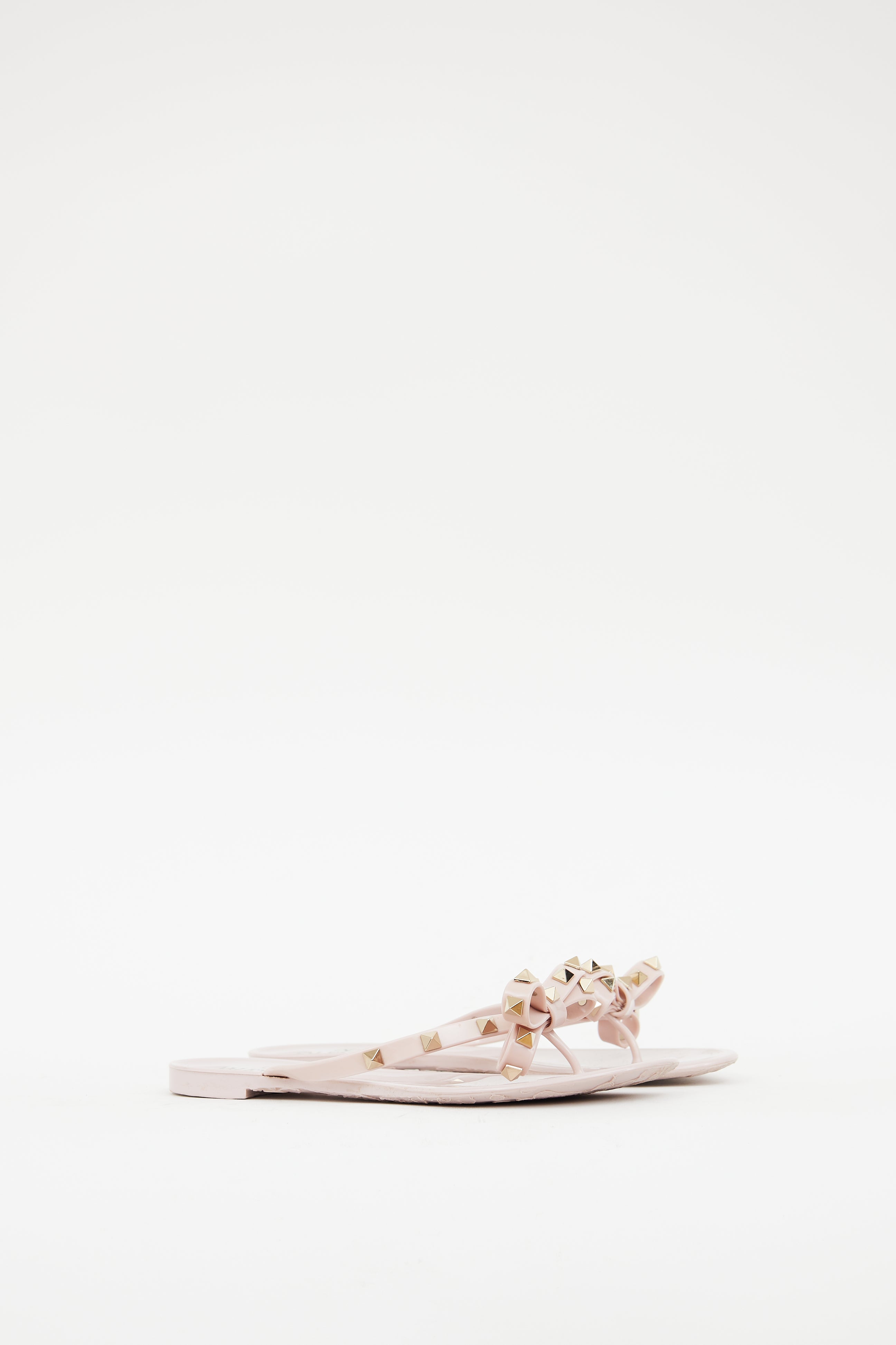 Valentino Pink Rubber Rockstud Sandal