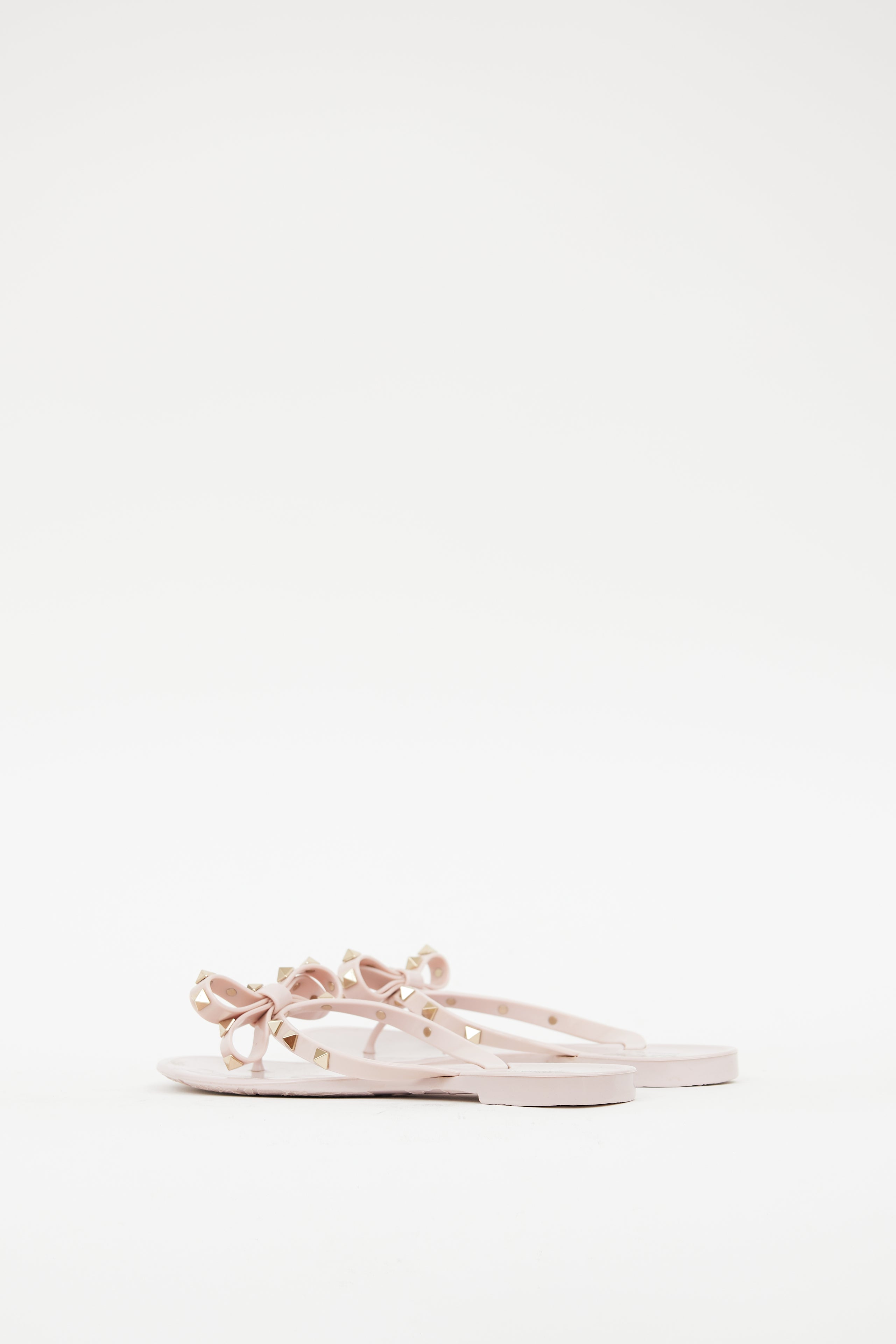 Valentino Pink Rubber Rockstud Sandal