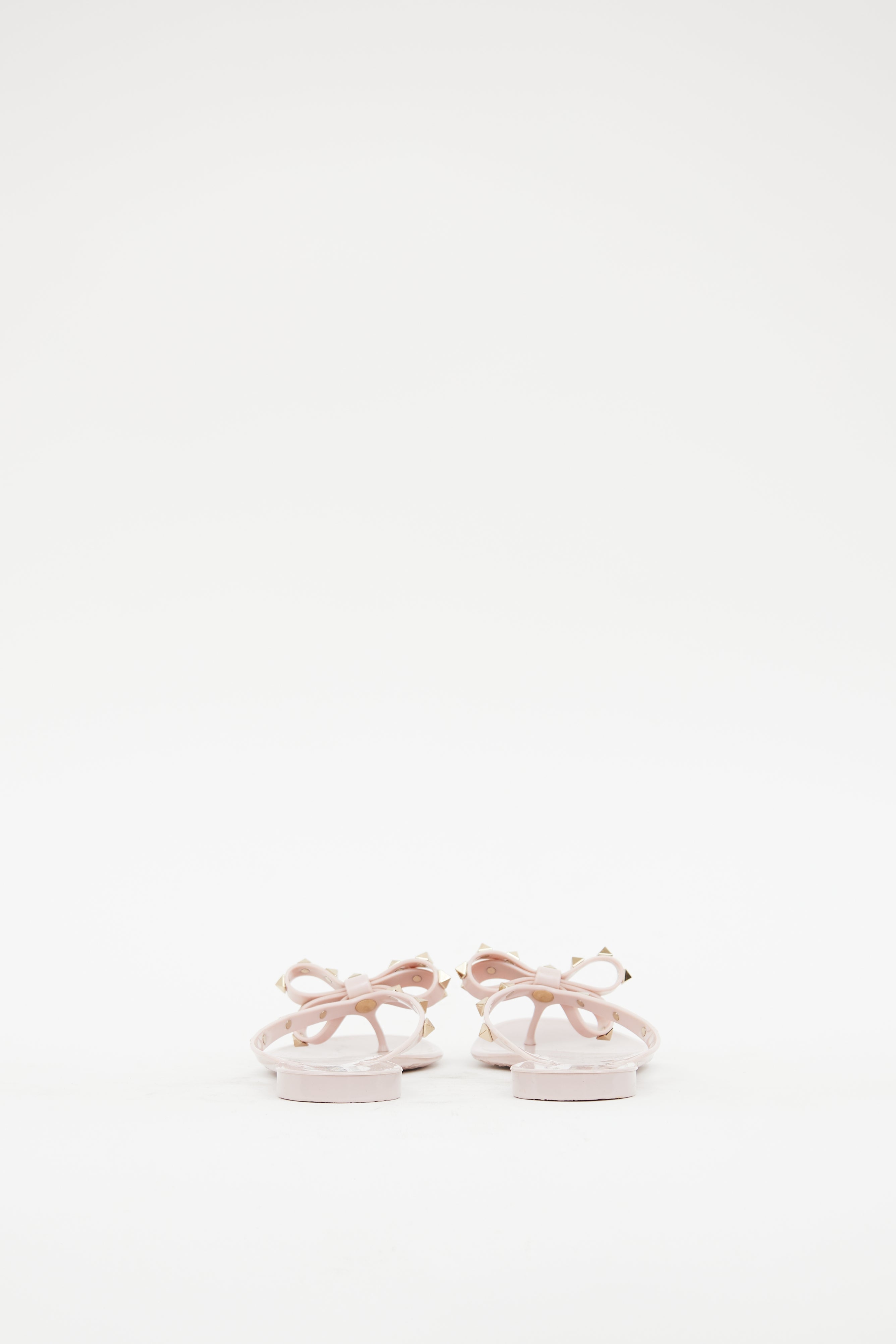 Valentino Pink Rubber Rockstud Sandal