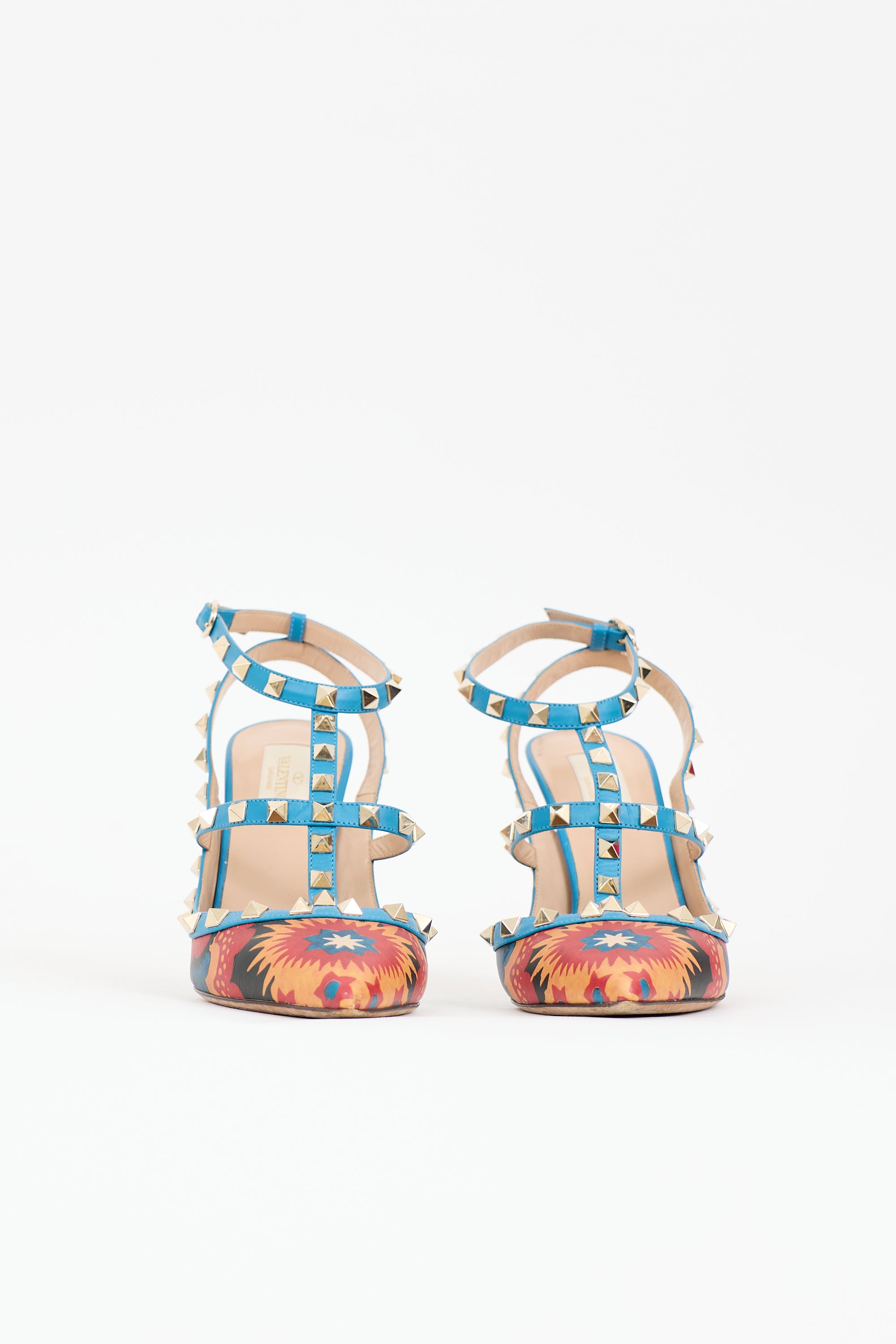Valentino Printed Rockstud Cage Pump