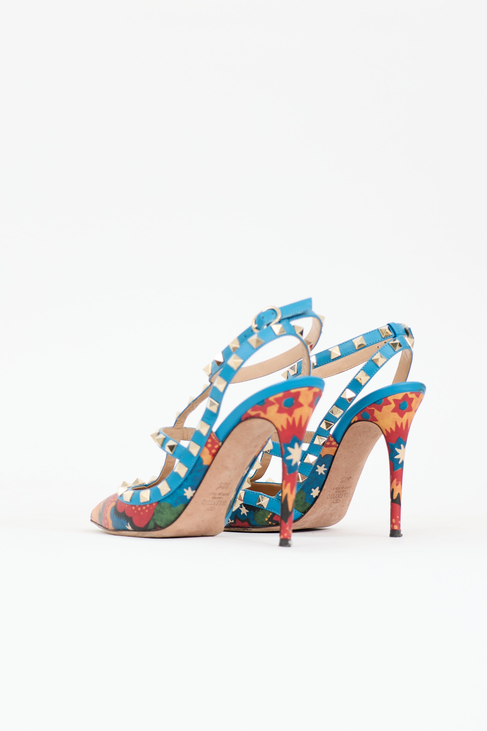 Valentino Printed Rockstud Cage Pump