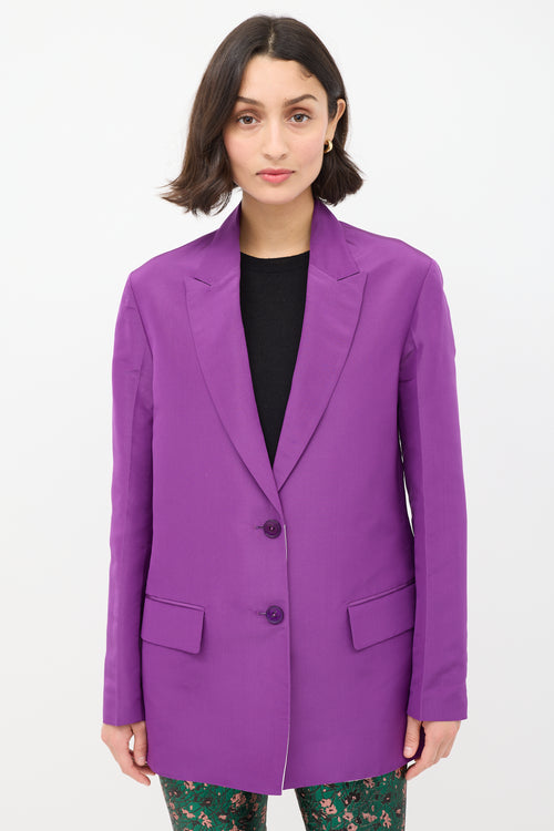 Valentino Purple Silk Two Pocket Blazer