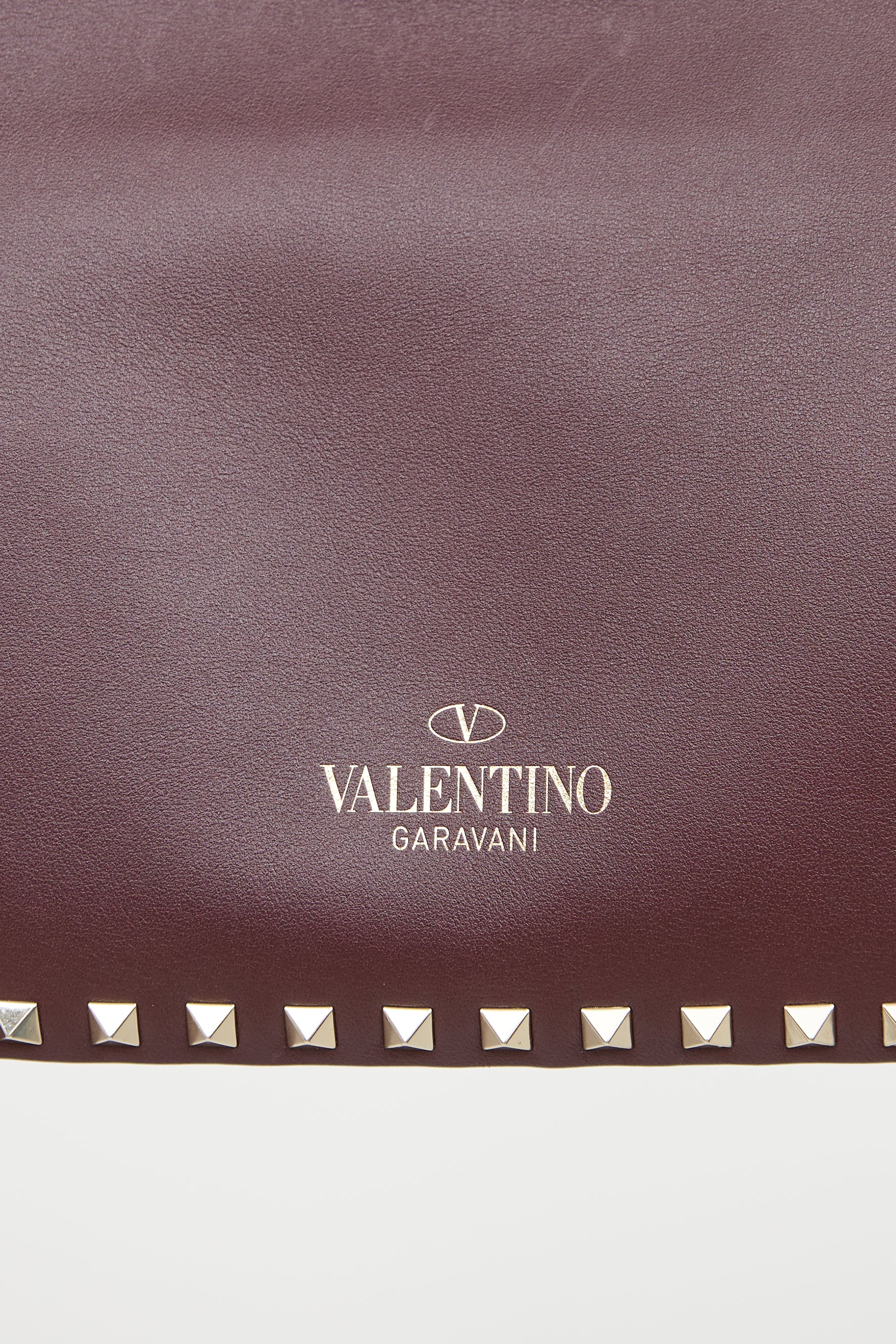 Valentino Burgundy Rockstud Tote Bag