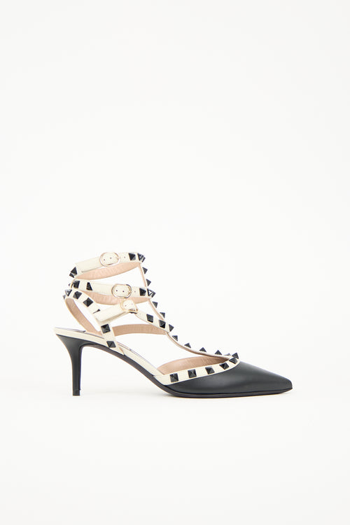 Valentino Leather Rockstud Caged Heel