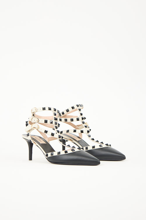 Valentino Leather Rockstud Caged Heel