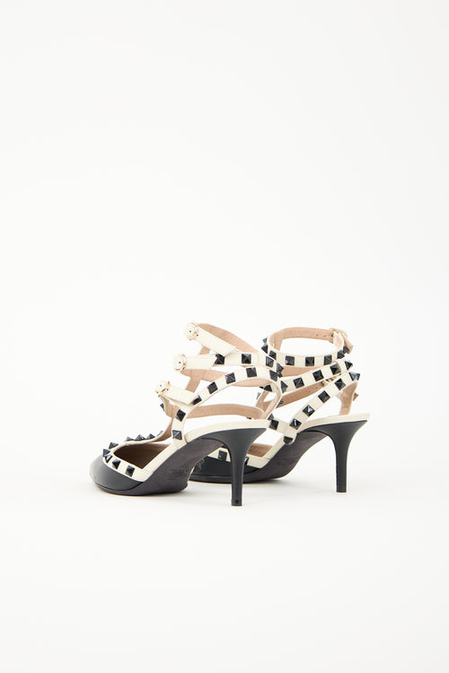 Valentino Leather Rockstud Caged Heel