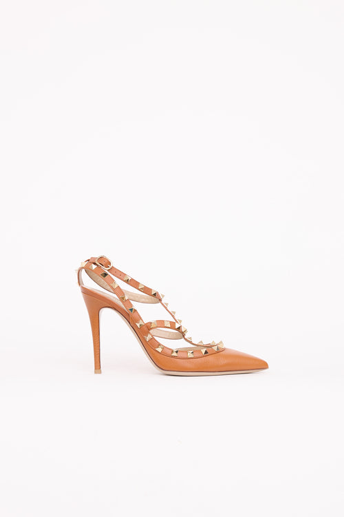 ValentinoLeather Rockstud Caged Pump