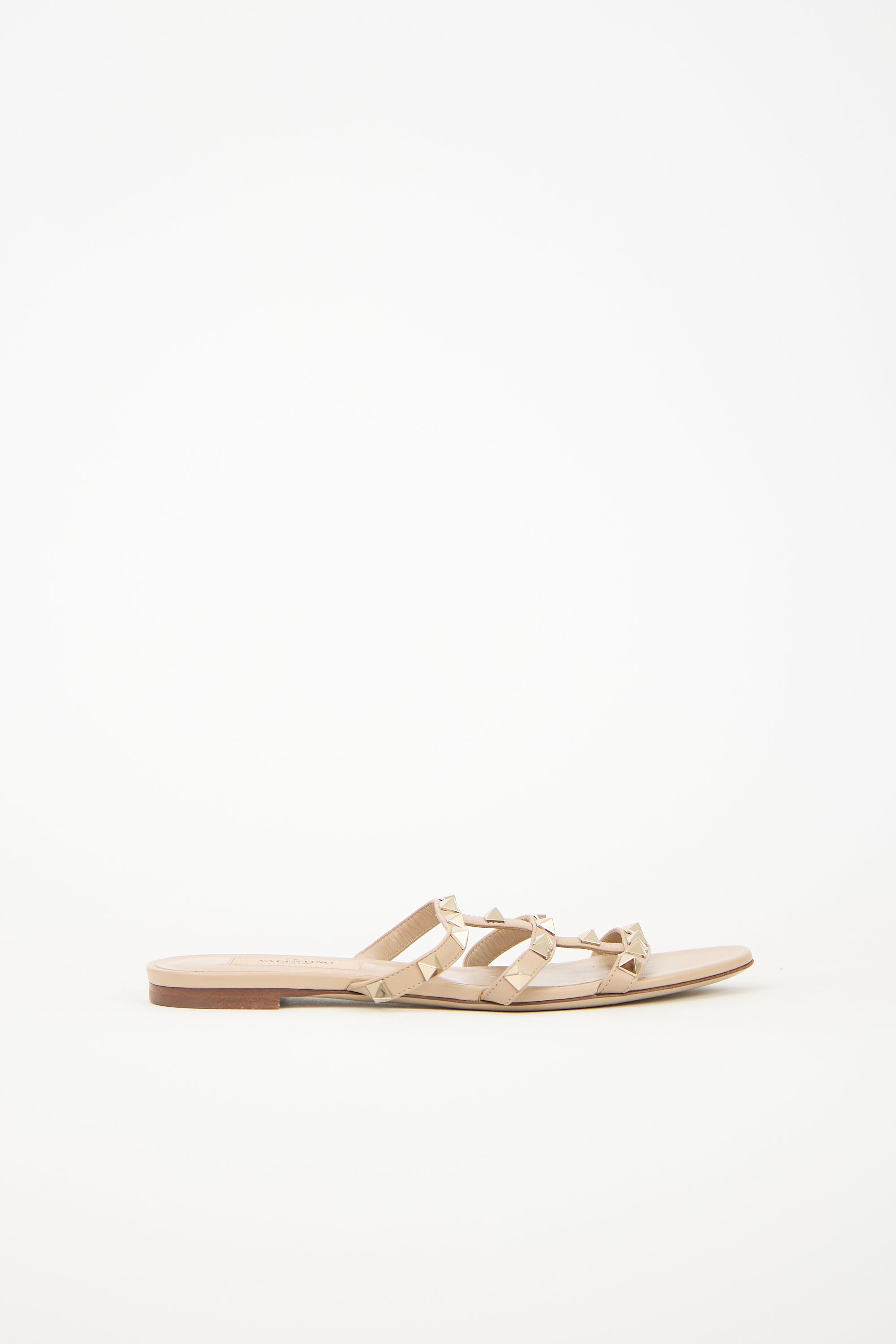 Valentino Leather Rockstud Slide