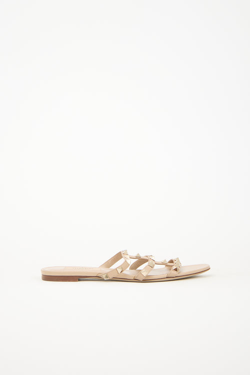 Valentino Leather Rockstud Slide