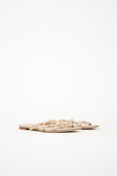 Valentino Leather Rockstud Slide