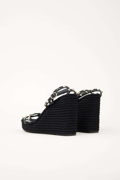 Valentino Rockstud Wedge Sandal