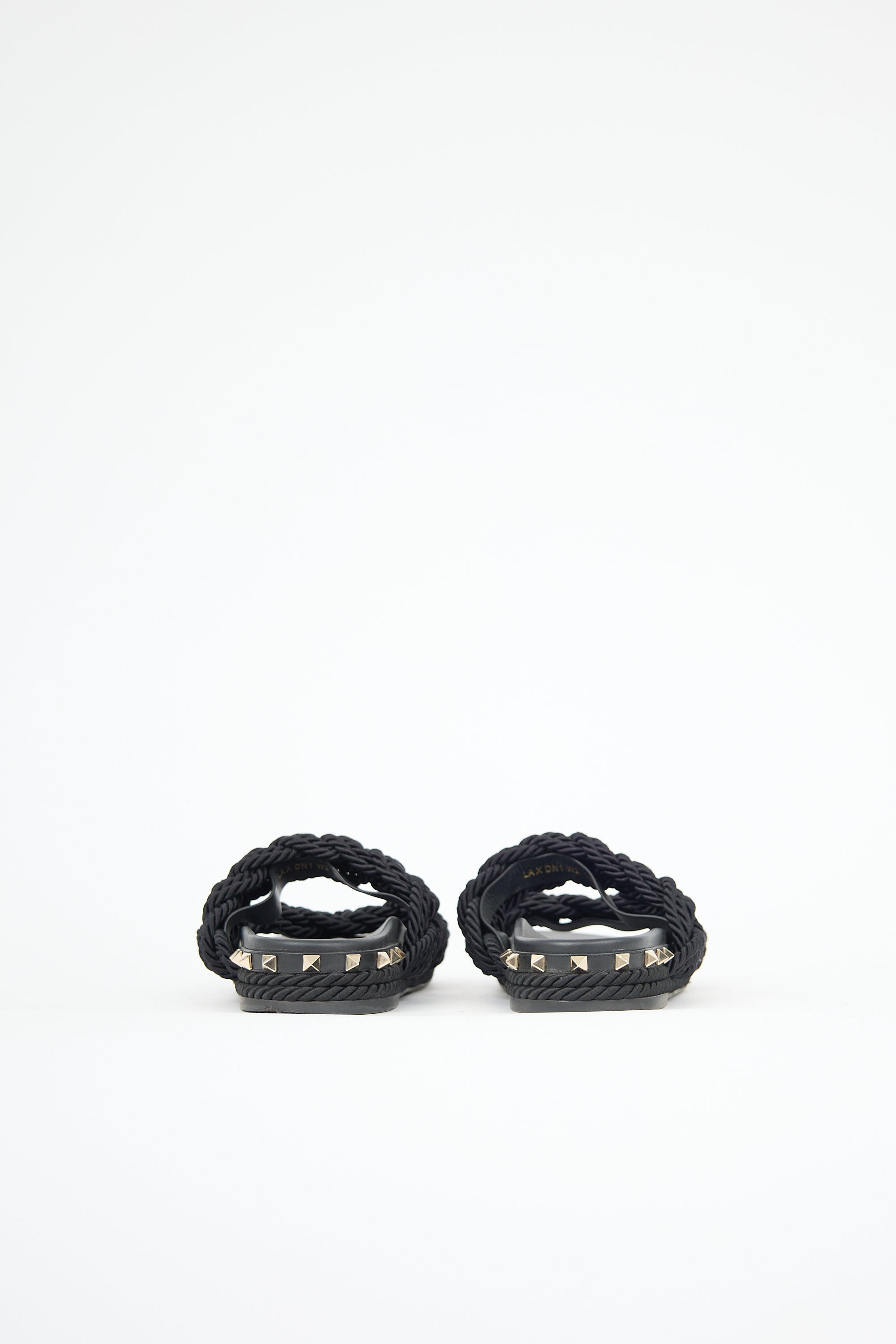 Valentino Rope Rockstud Trimmed Slide