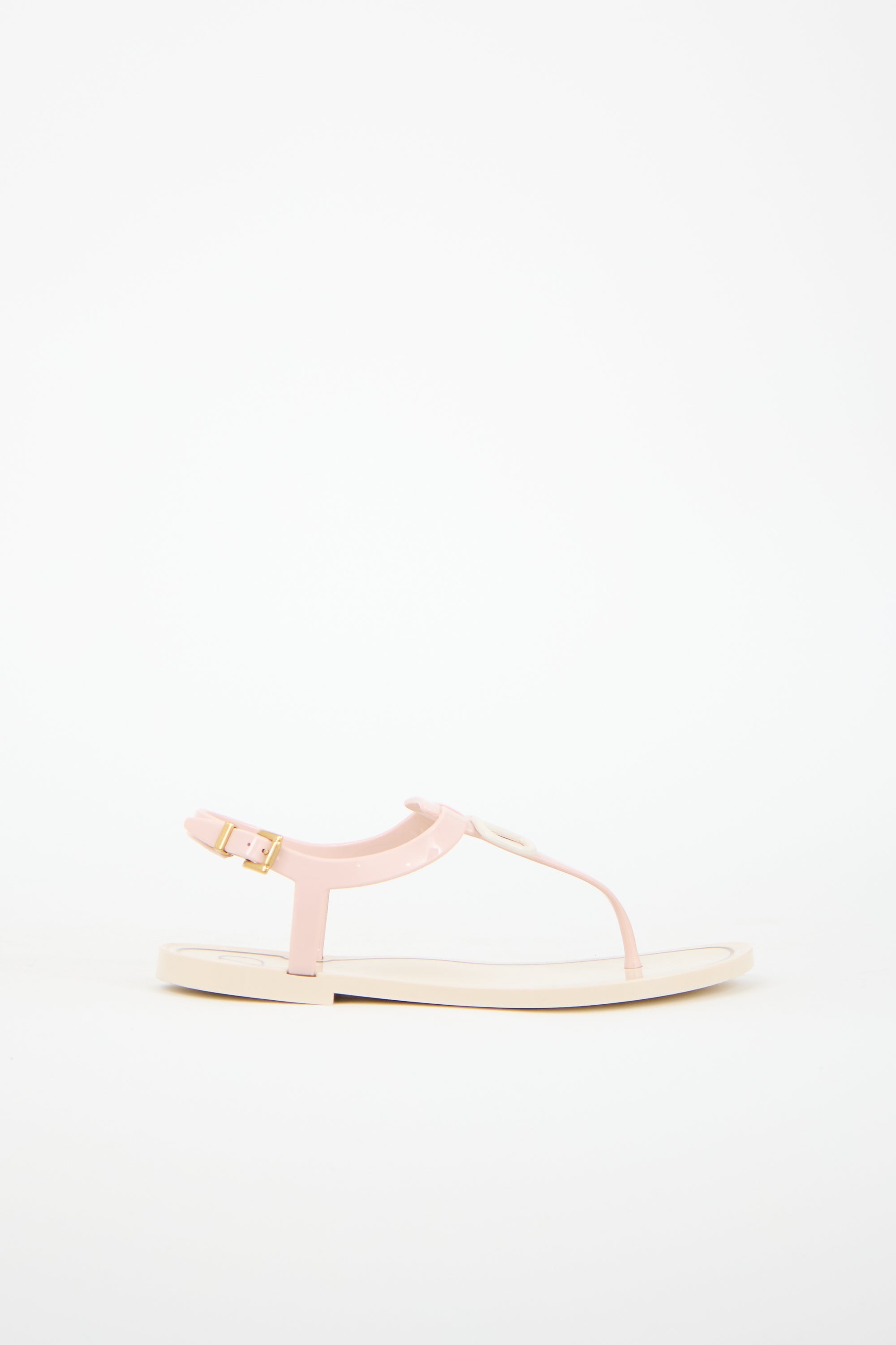Valentino PVC Vlogo T-Strap Sandal