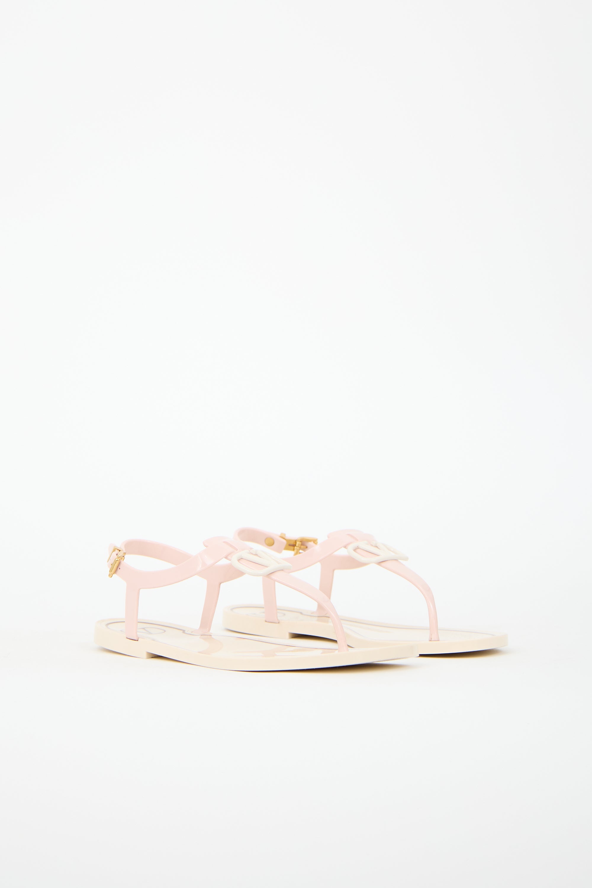 Valentino PVC Vlogo T-Strap Sandal