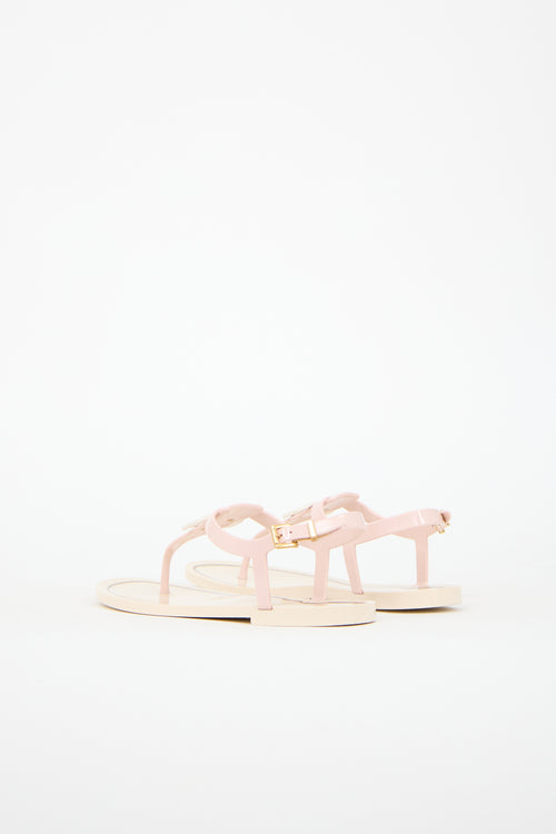 Valentino PVC Vlogo T-Strap Sandal