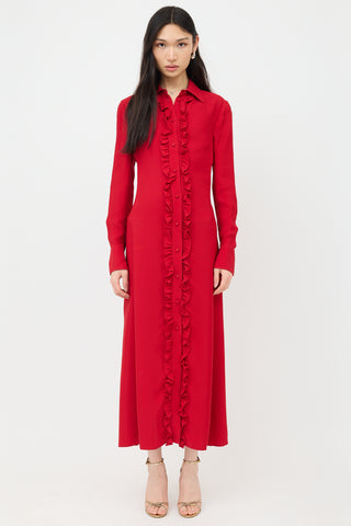Valentino Ruffled Shirt Dress