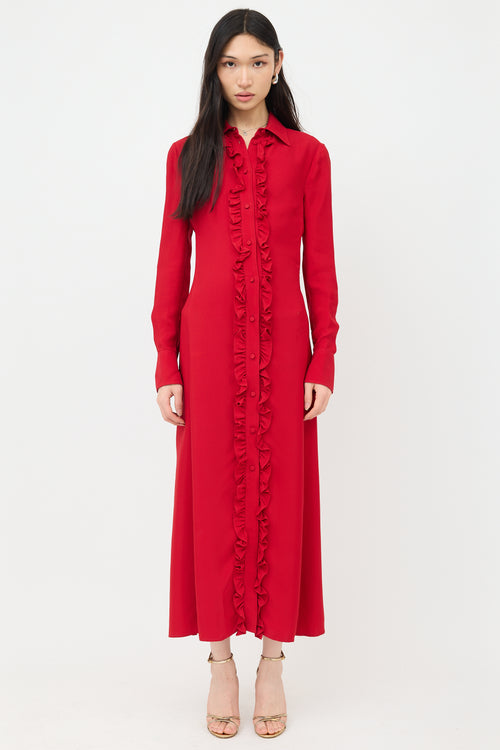 Valentino Ruffled Shirt Dress